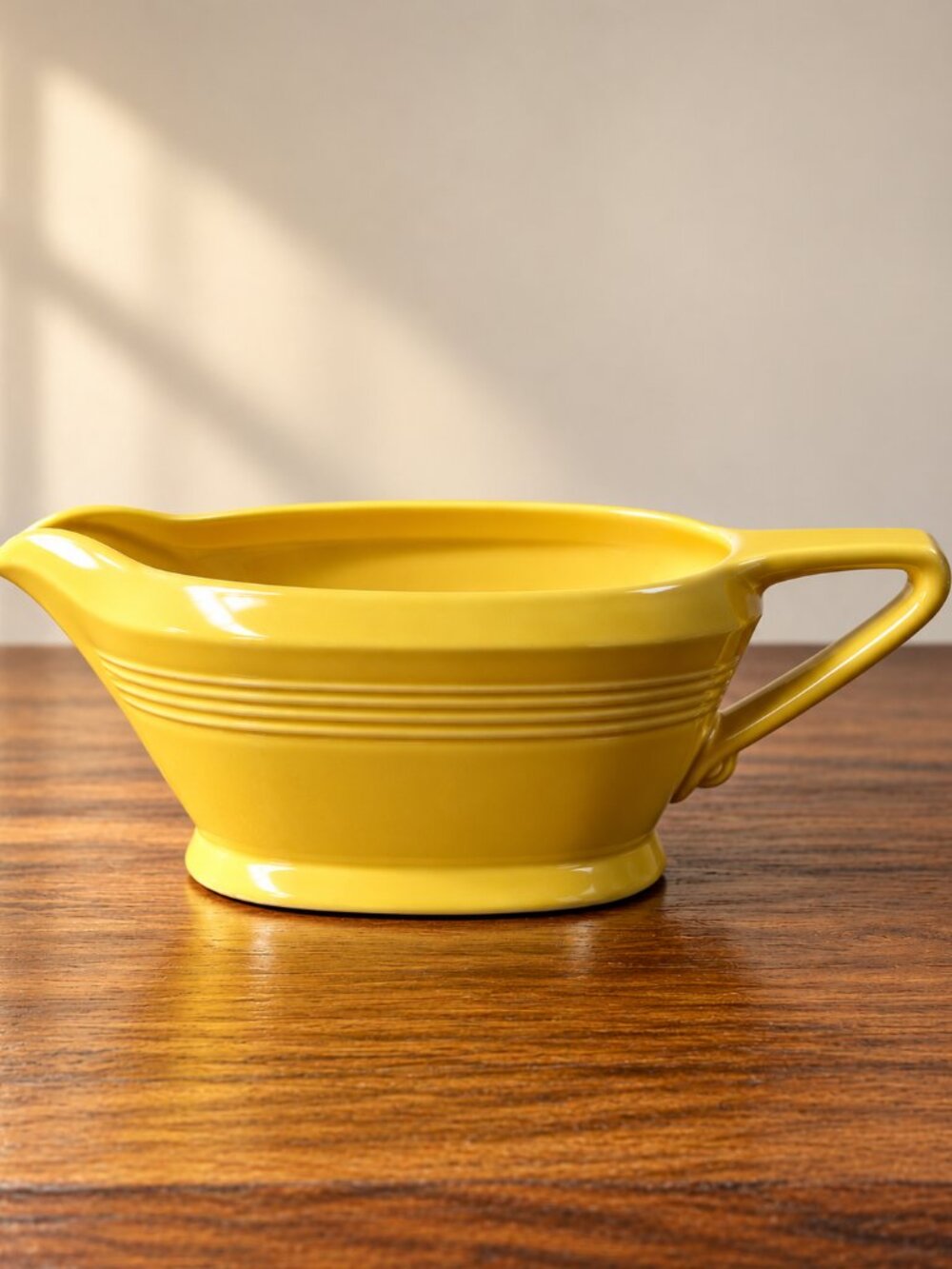 Vintage Homer Laughlin Harlequin Yellow Gravy Boat Sauce Boat Art Deco